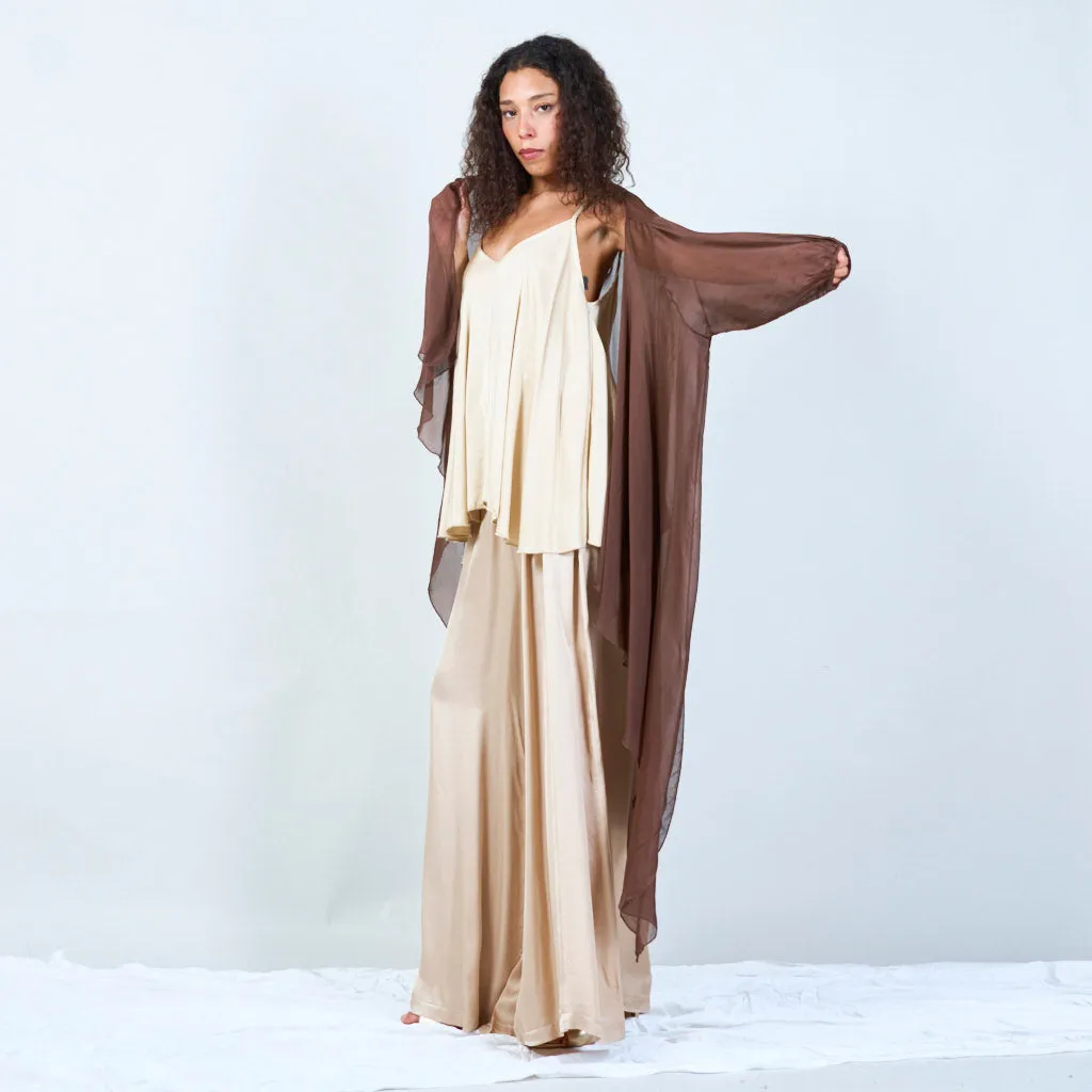 Silk chiffon sheer duster cardigan wholesale