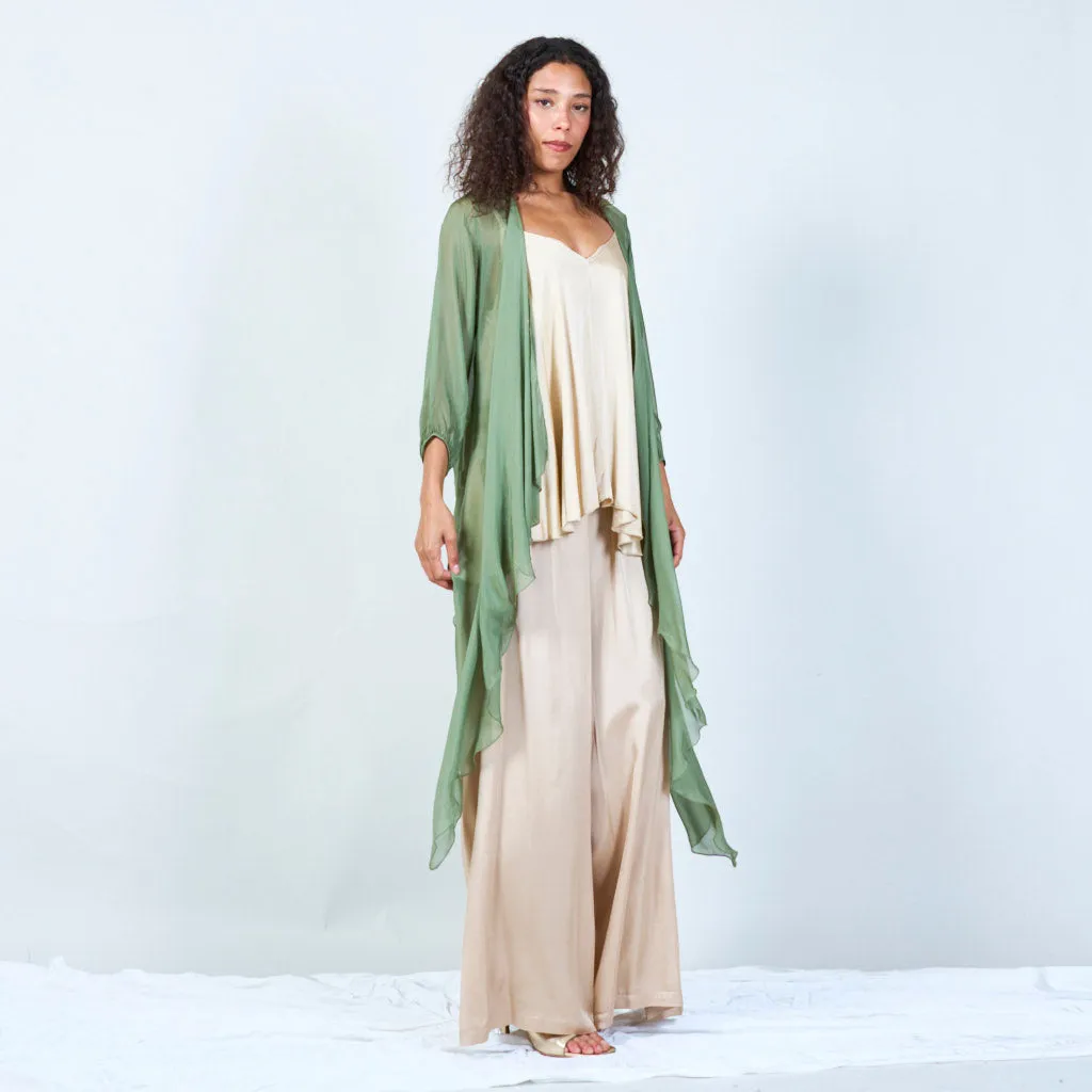 Silk chiffon sheer duster cardigan wholesale