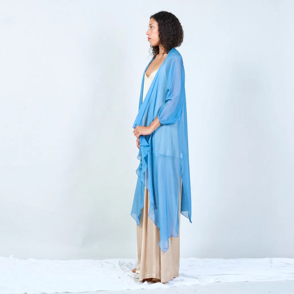 Silk chiffon sheer duster cardigan wholesale