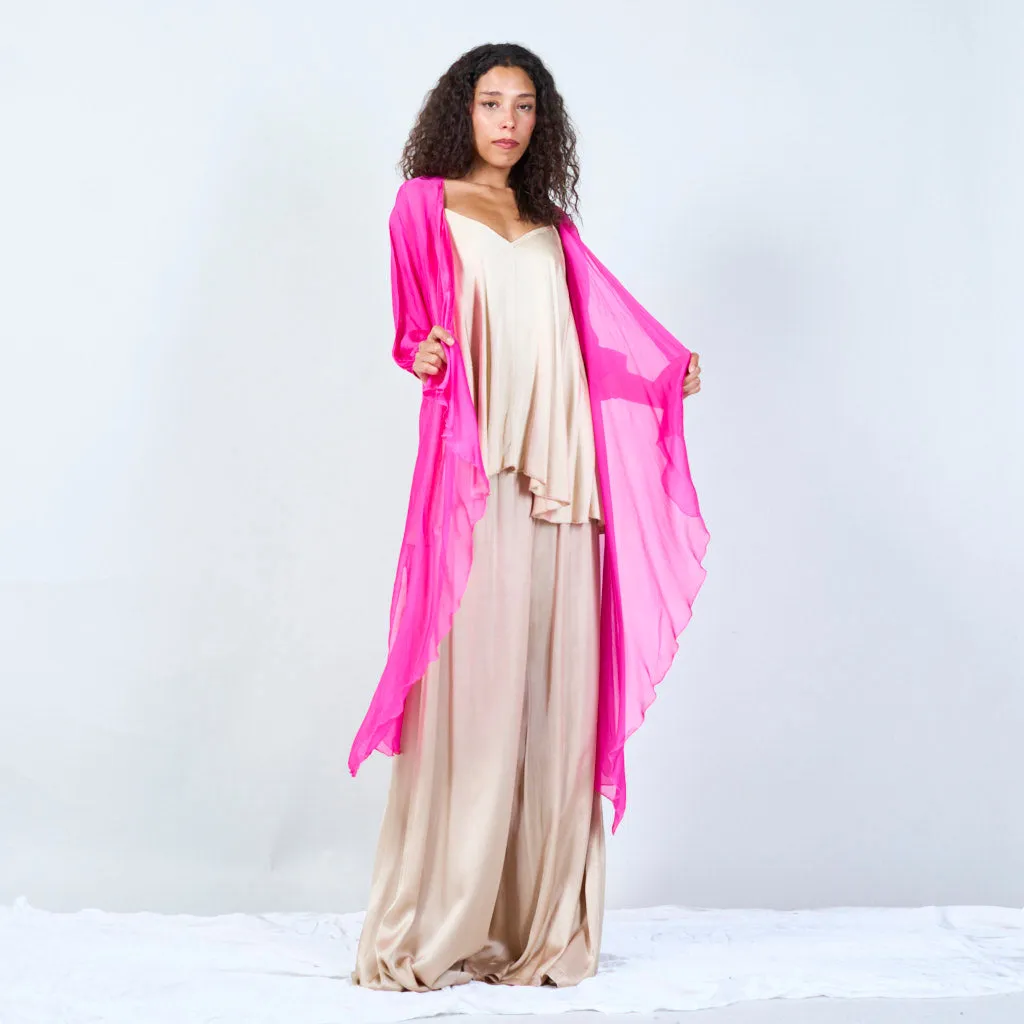 Silk chiffon sheer duster cardigan wholesale