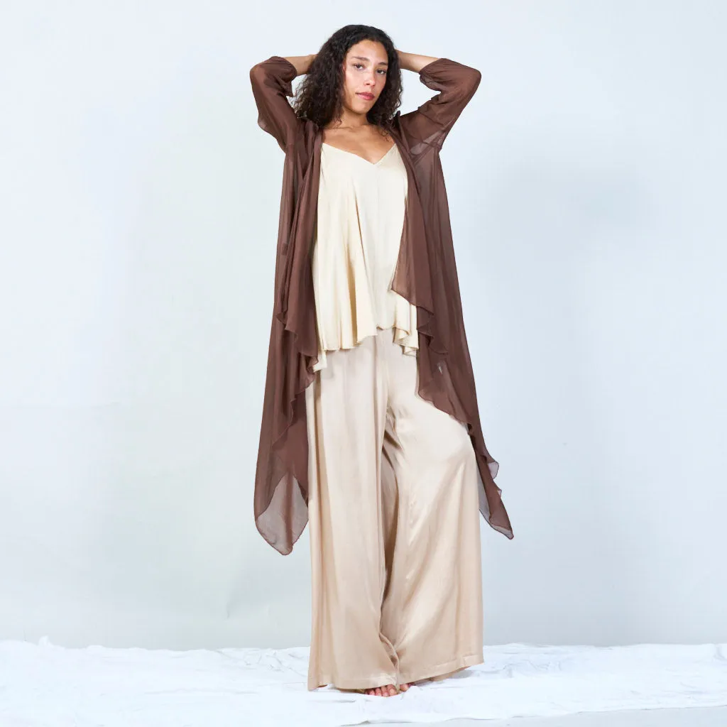 Silk chiffon sheer duster cardigan wholesale