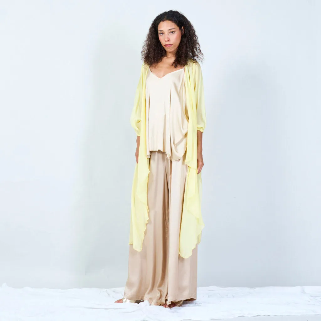 Silk chiffon sheer duster cardigan wholesale