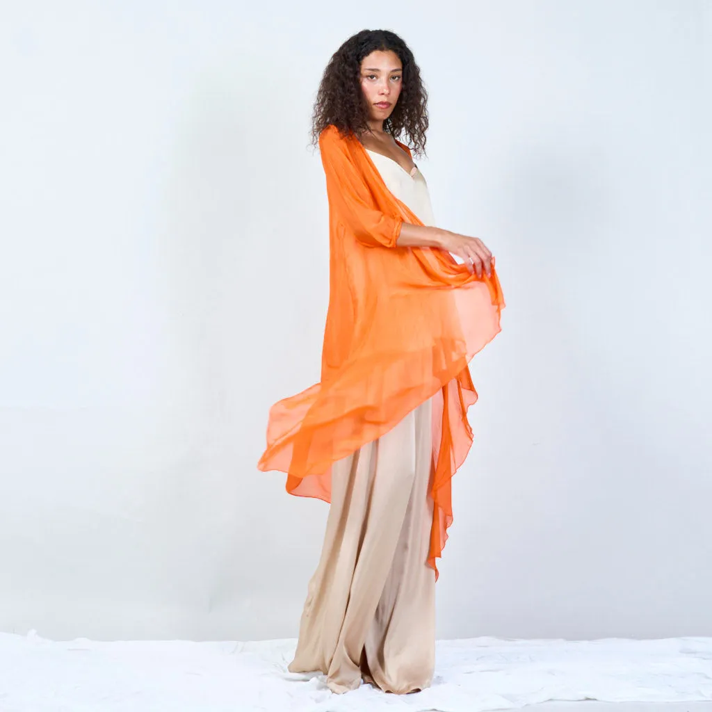 Silk chiffon sheer duster cardigan wholesale