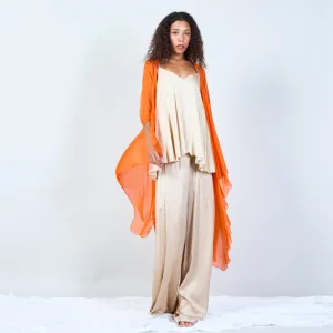 Silk chiffon sheer duster cardigan wholesale