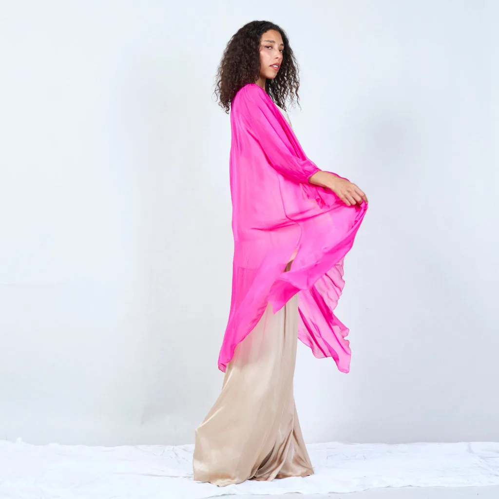 Silk chiffon sheer duster cardigan wholesale