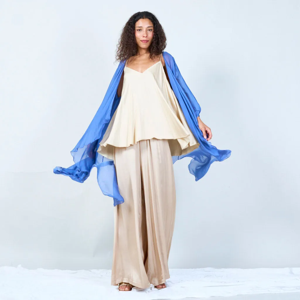 Silk chiffon sheer duster cardigan wholesale