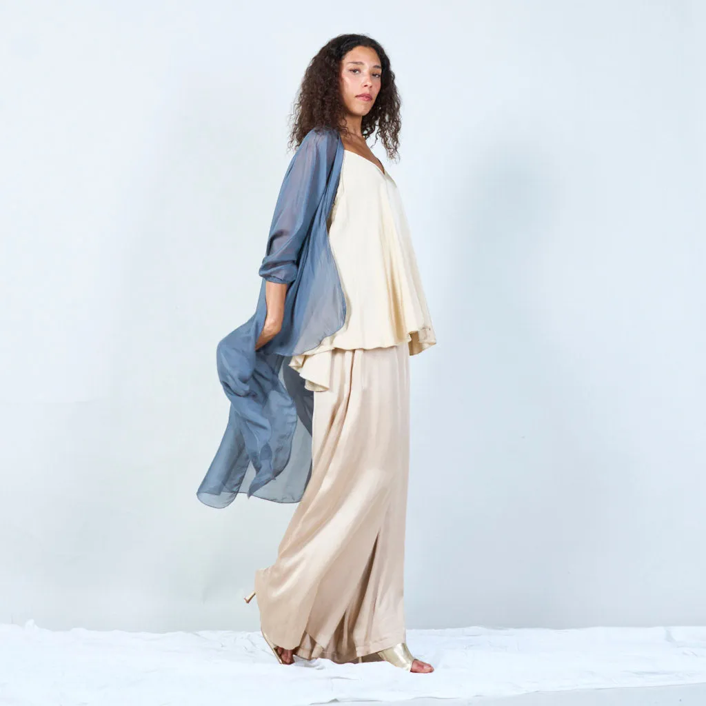 Silk chiffon sheer duster cardigan wholesale
