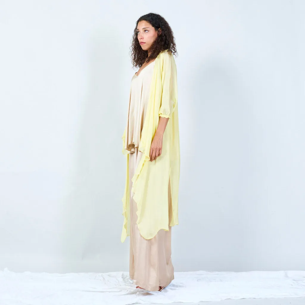 Silk chiffon sheer duster cardigan wholesale