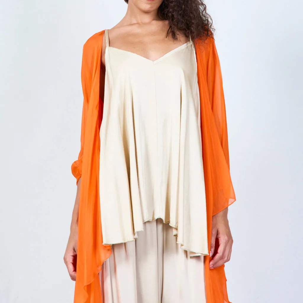 Silk chiffon sheer duster cardigan wholesale
