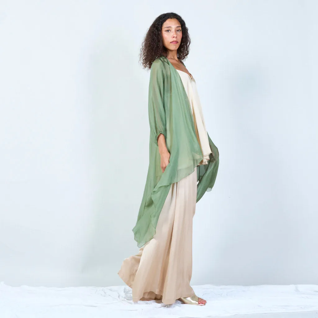Silk chiffon sheer duster cardigan wholesale