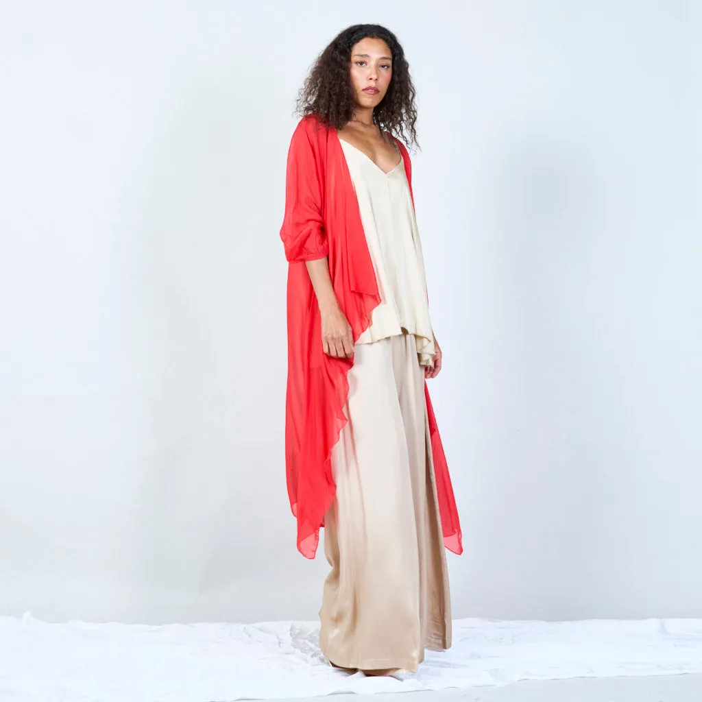 Silk chiffon sheer duster cardigan wholesale