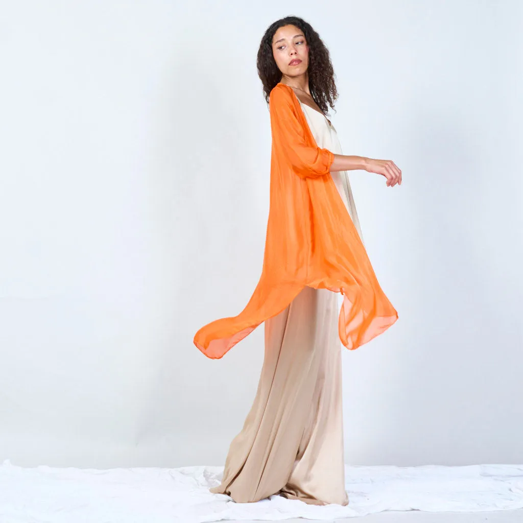 Silk chiffon sheer duster cardigan wholesale