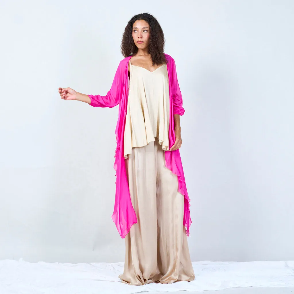 Silk chiffon sheer duster cardigan wholesale
