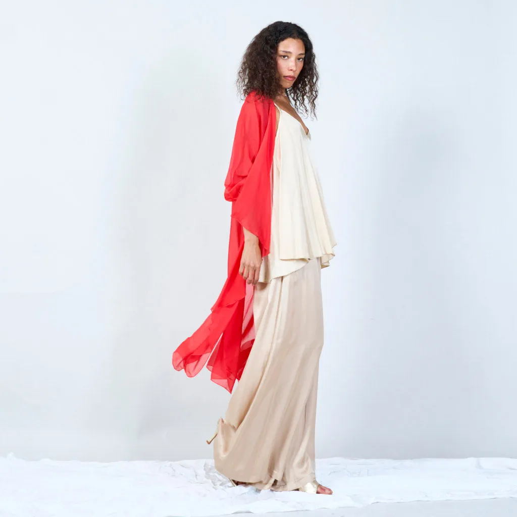 Silk chiffon sheer duster cardigan wholesale