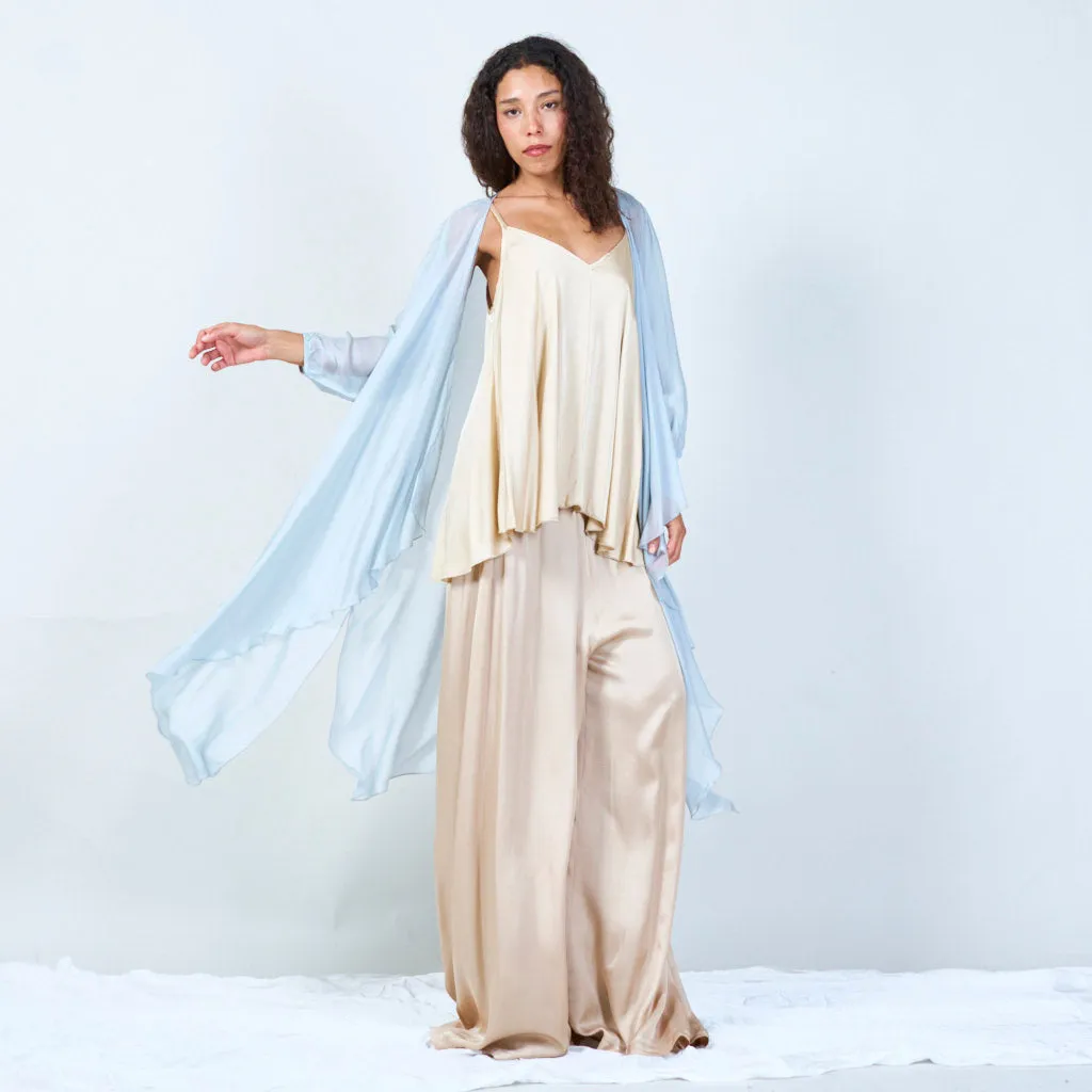 Silk chiffon sheer duster cardigan wholesale