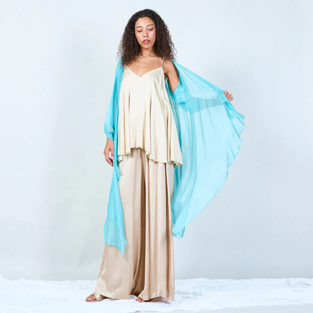 Silk chiffon sheer duster cardigan wholesale