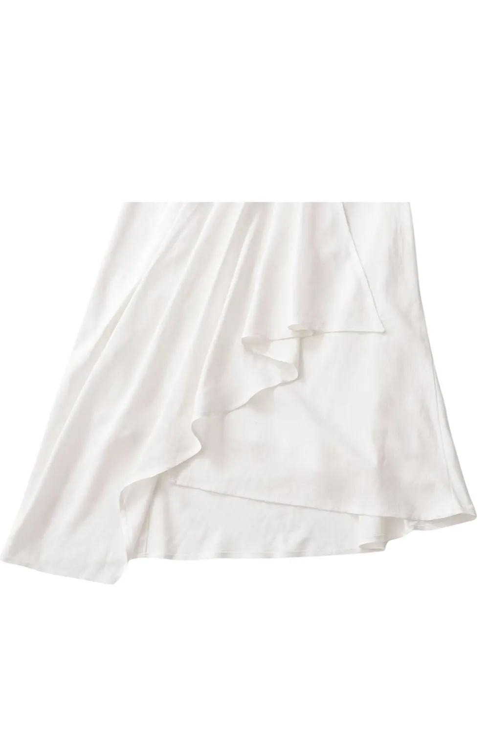‘Skylar’ Mixed-Fabric Asymmetric Pleated Dress