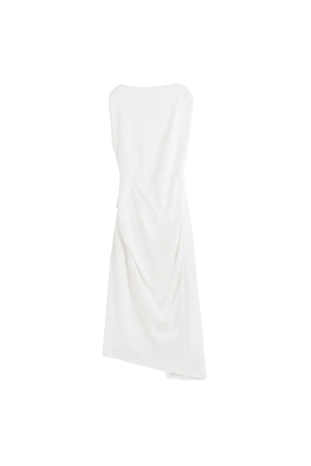 ‘Skylar’ Mixed-Fabric Asymmetric Pleated Dress