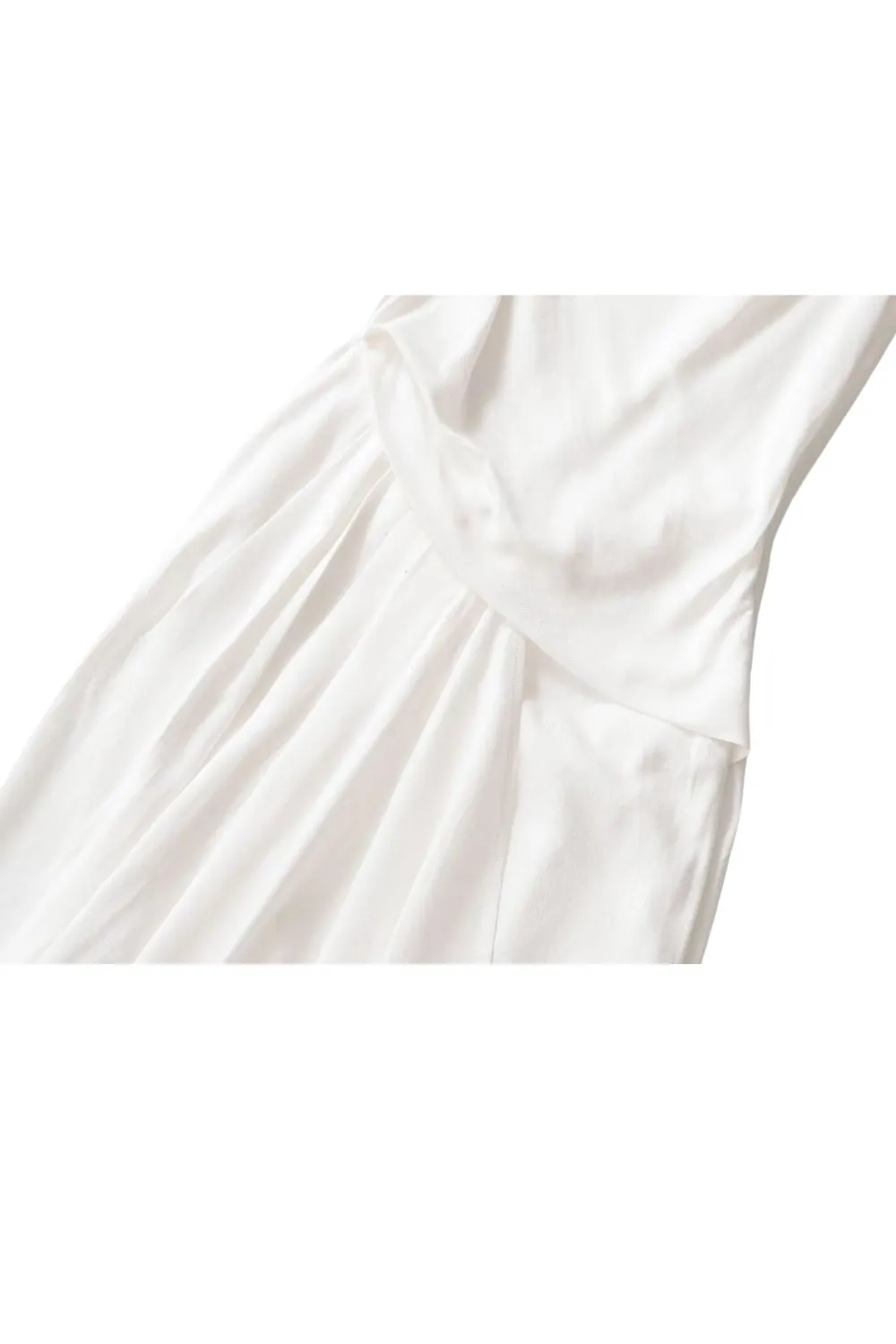 ‘Skylar’ Mixed-Fabric Asymmetric Pleated Dress
