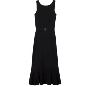 Sleeveless Dress Pleated Hem