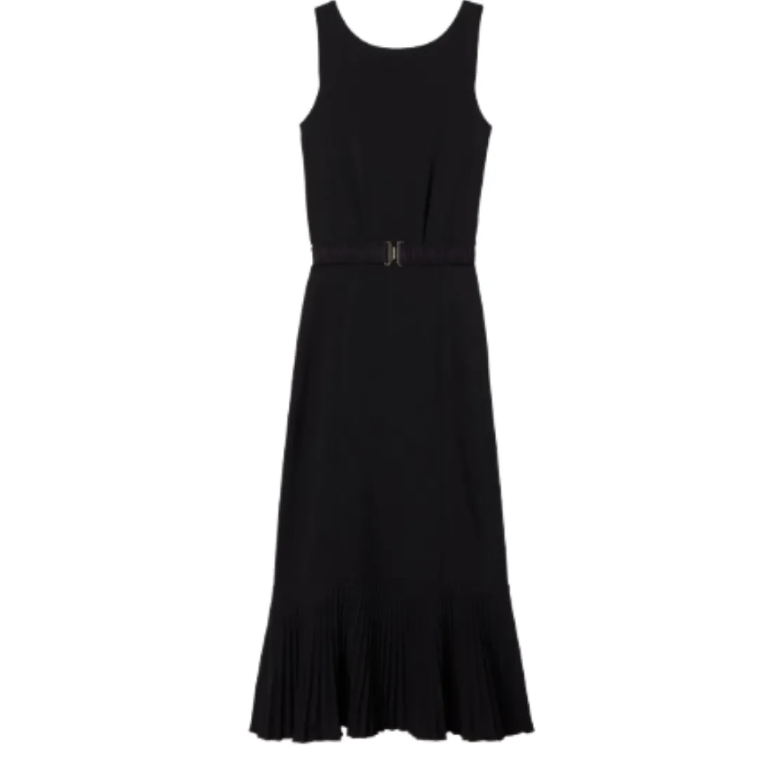 Sleeveless Dress Pleated Hem
