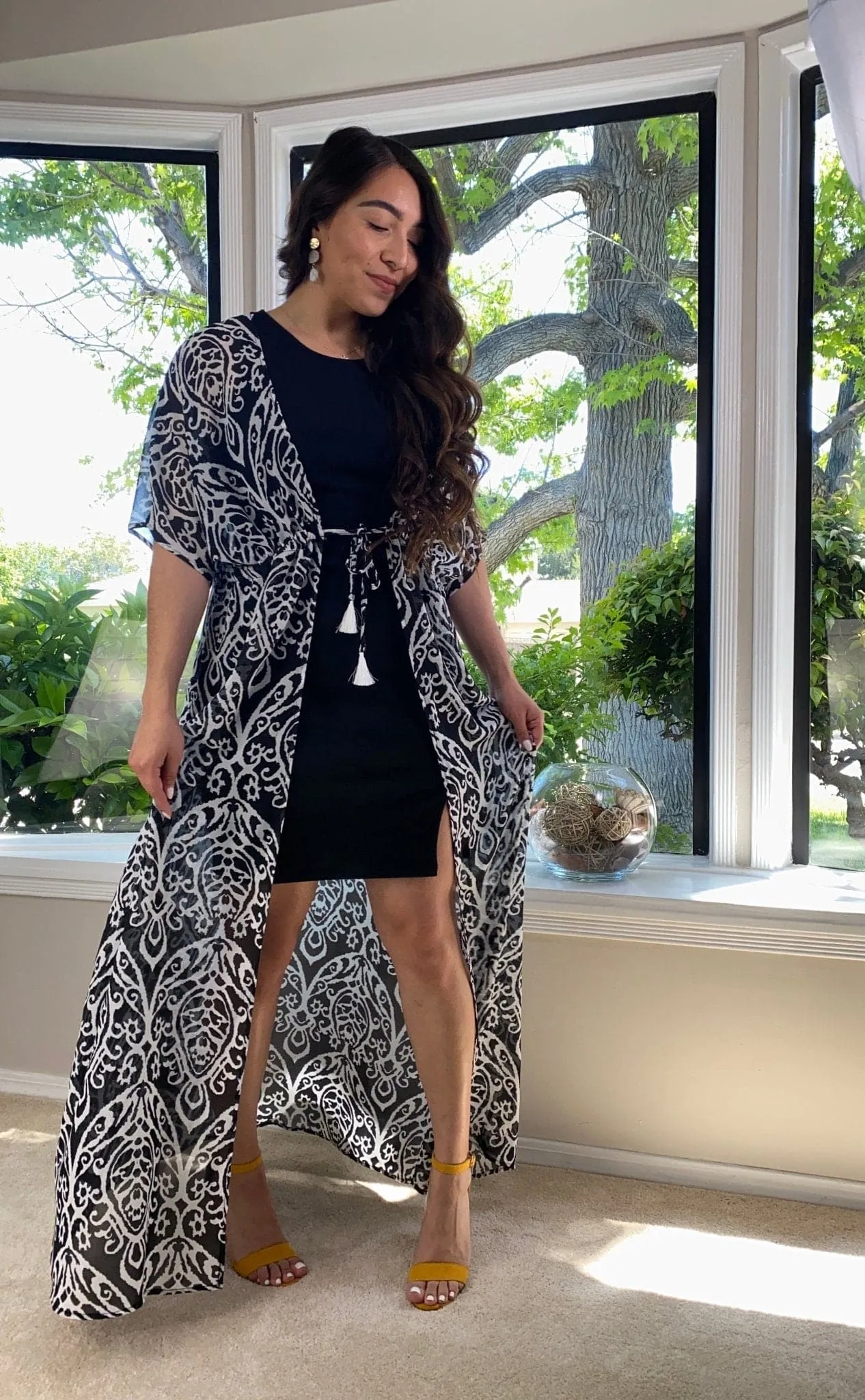 Stepping Out Duster Kimono - Black