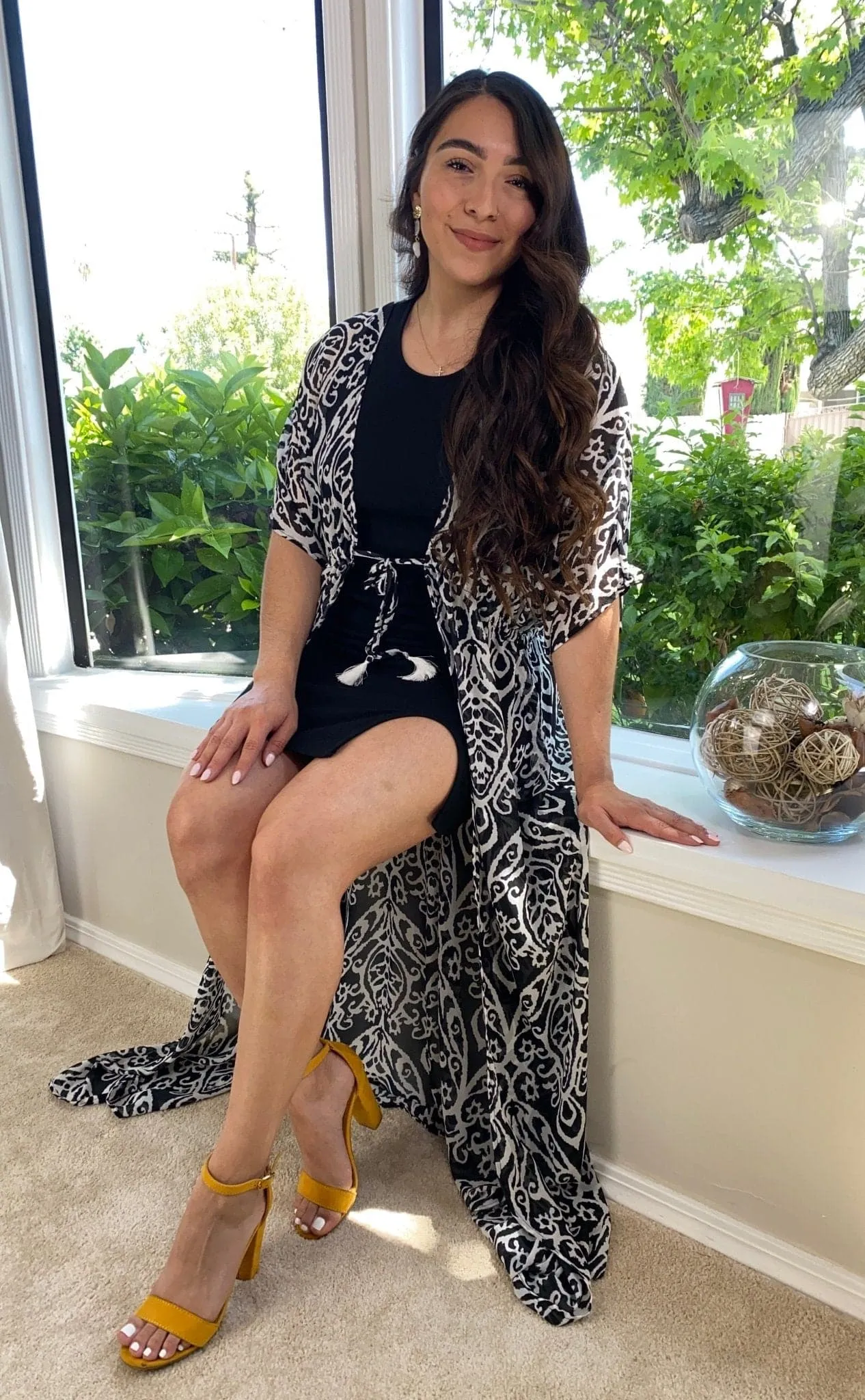 Stepping Out Duster Kimono - Black