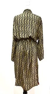 Top of the Line Silk Kimono Duster,  Rich Mixed Print (Black and Red)