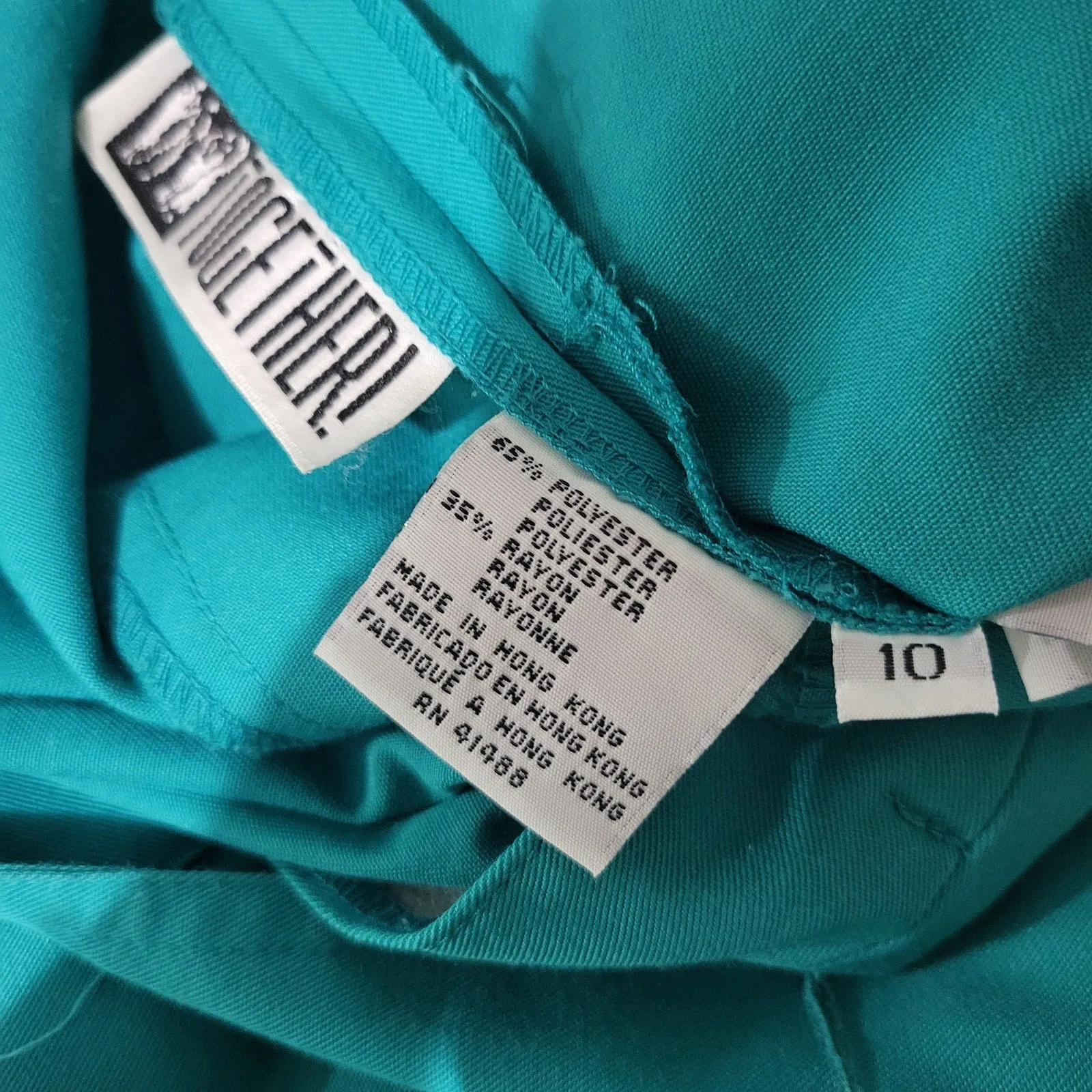 Vintage Together Green Shirtdress Green Teal Dress Button Down Pencil Straight Belted Lattice Cutout Lion Head Size 10