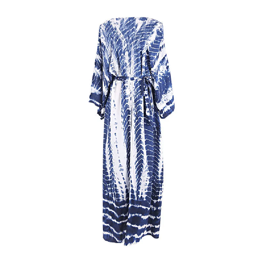 Women Long Beach Kimono Open Front Bathing Suit Cover Up