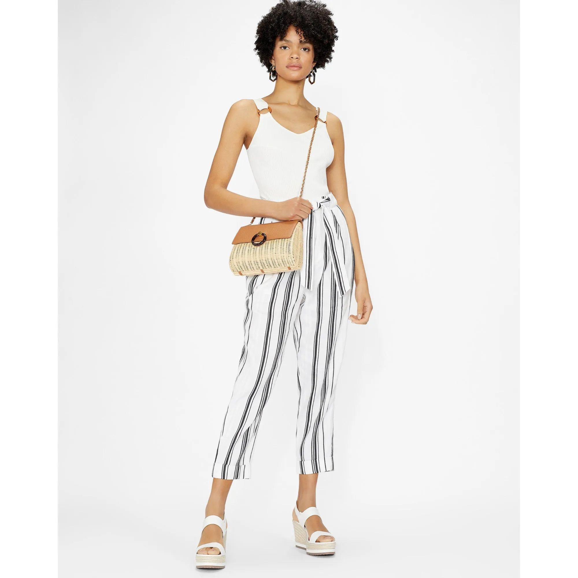 Women Wmt-Asherr-Stripe Tapered Trouser - White
