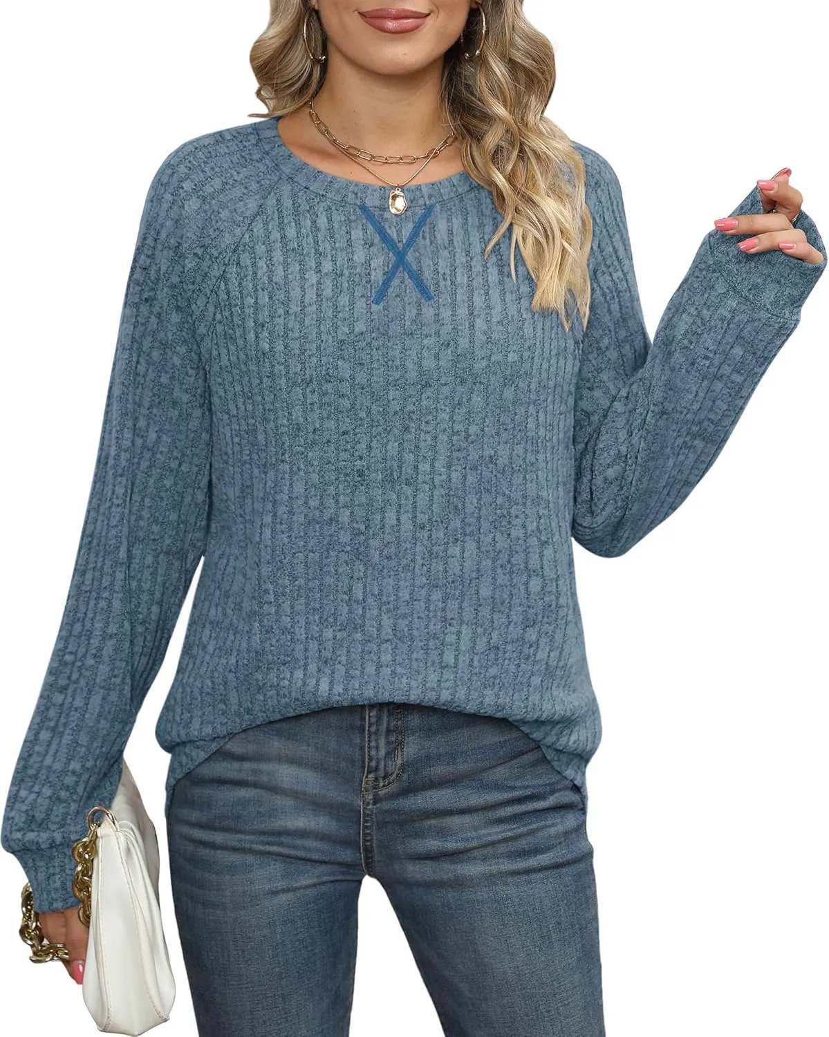 XIEERDUO Womens Sweatshirts Crewneck Loose Fitting Tops For Women Long Sleeve Shirts Pullover