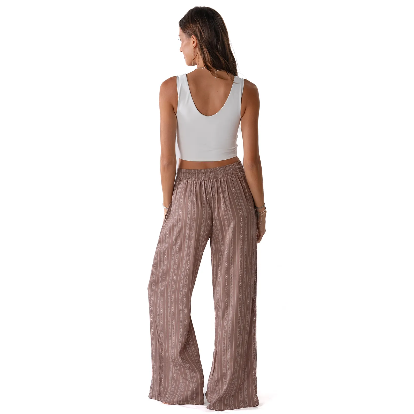 Yao Tribal Print Wide Leg Drawstring Pants