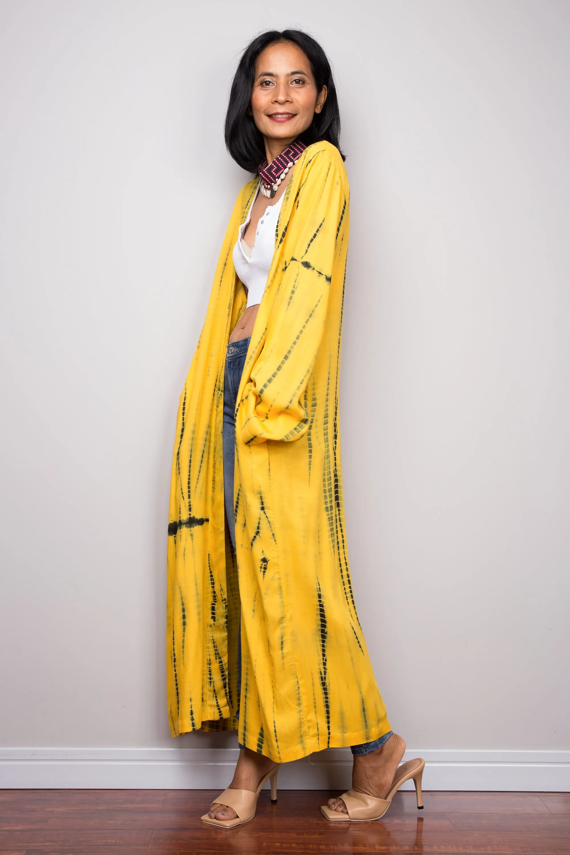Yellow Tie Dye Cardigan