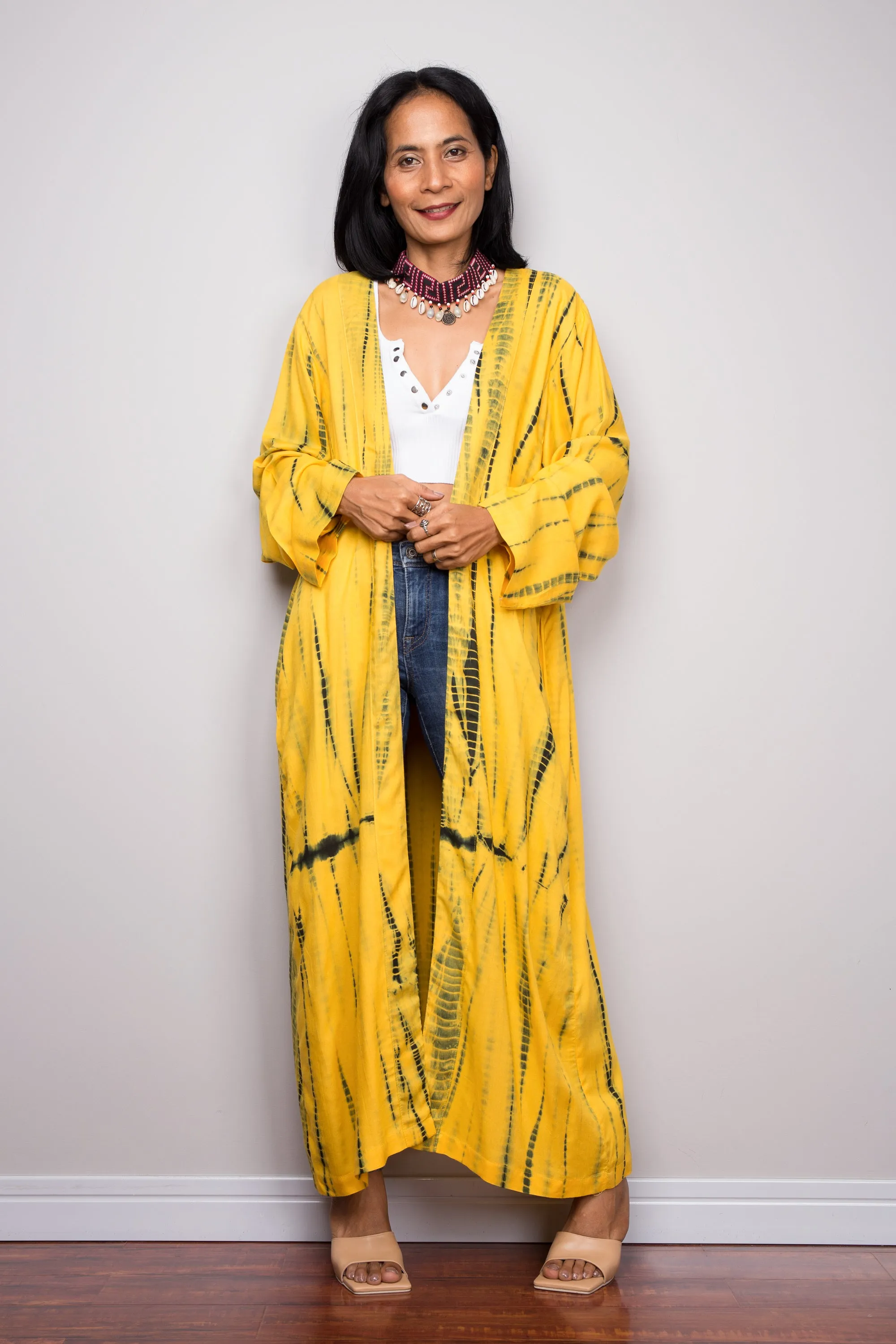 Yellow Tie Dye Cardigan