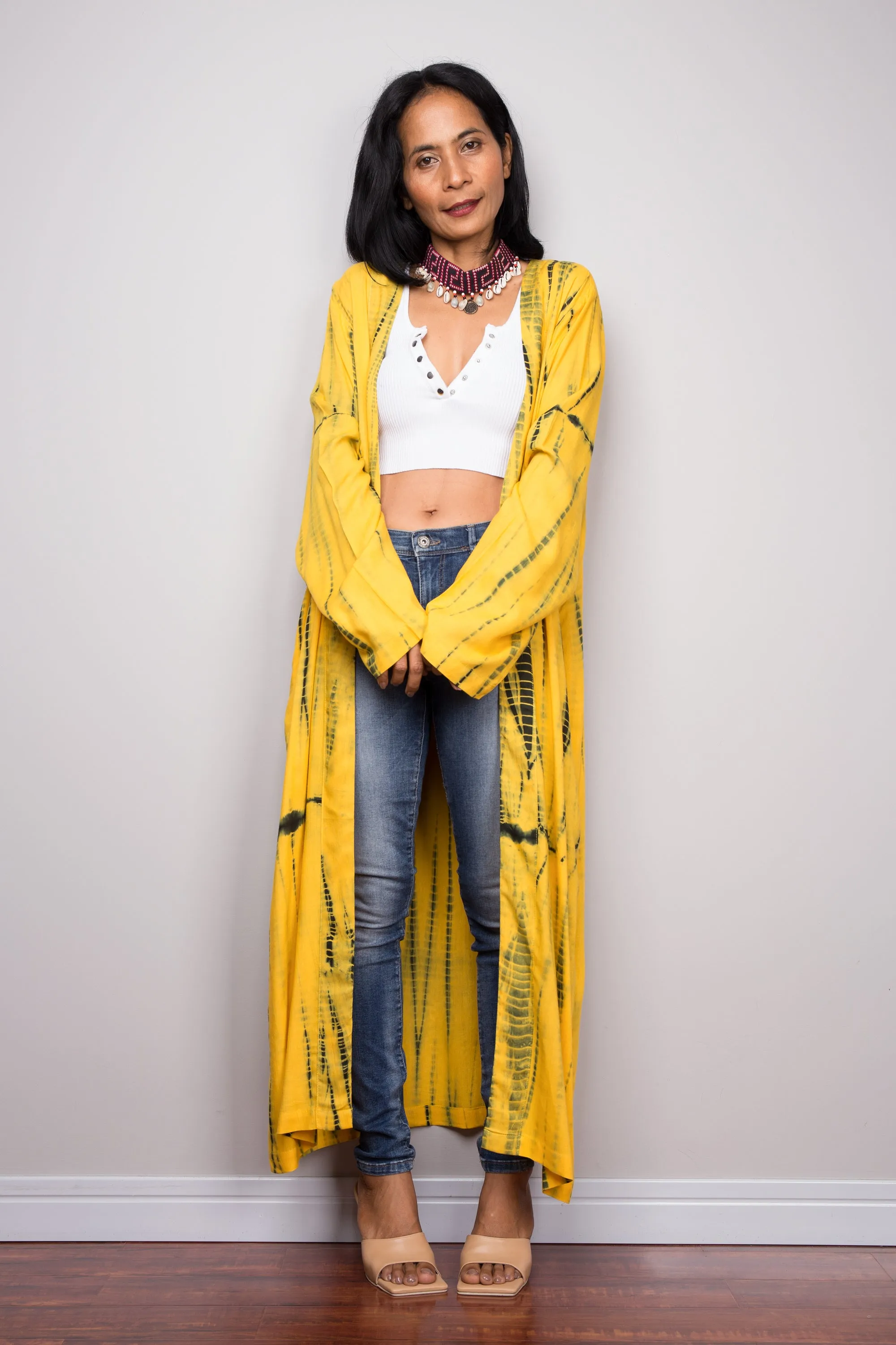 Yellow Tie Dye Cardigan